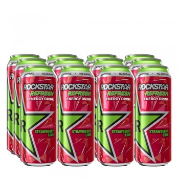 Rockstar Energy Drink Refresh Strawberry Lime 12 x 500ml