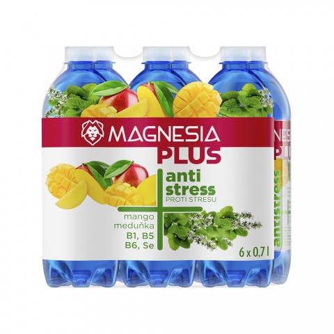 Magnesia Plus Anti Stress Mineralwasser Mango Melisse 6x 700 ml