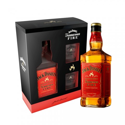 Jack Daniel's Tennessee Fire Set mit 2 Gläsern