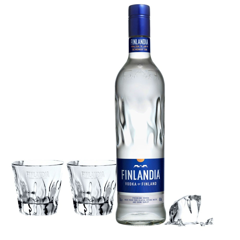 Finlandia Vodka Geschenkset mit 2 Gläser Vodka online