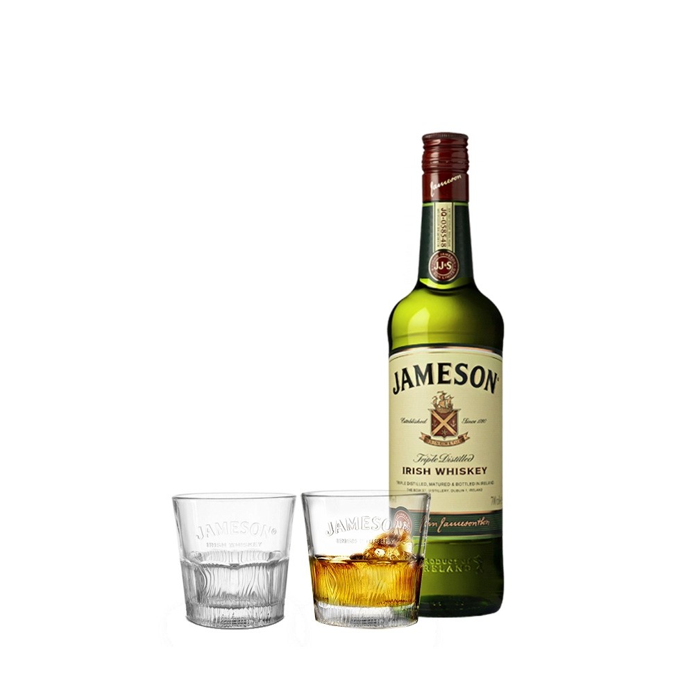 Jameson Irish Whiskey Mit Geschenkverpackung Mit 2 Glasern Whiskey Online Kaufen Spirituosen Und Bierspezialitaten Hopfenkurier Com