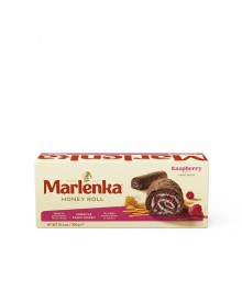 MARLENKA Honig-Roulade mit Kakao und Himbeeren