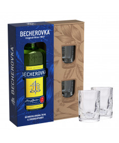 Becherovka Original Geschenkset - 700ml Flasche inkl. 2 Gläser