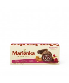 MARLENKA Honig-Roulade mit Kakao und Himbeeren